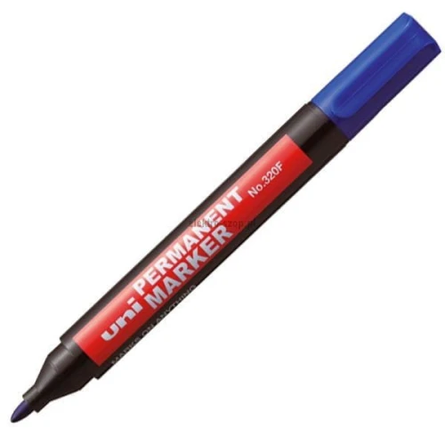 Marker permanentny Uni, niebieski 1,0-3,0mm okrągła końcówka (NO-320F)