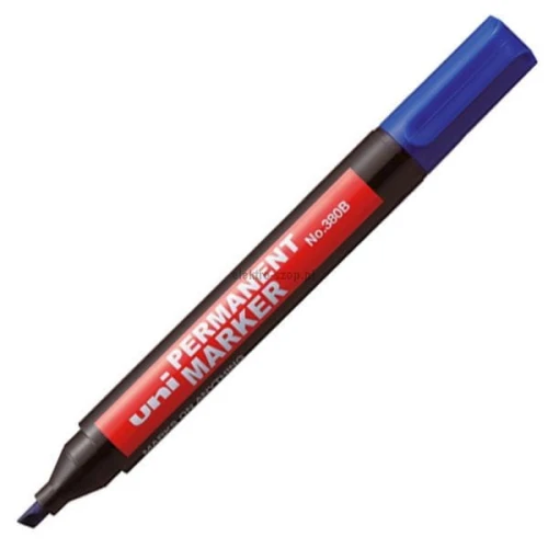 Marker permanentny Uni, niebieski 4,0mm ścięta końcówka (NO-380B)