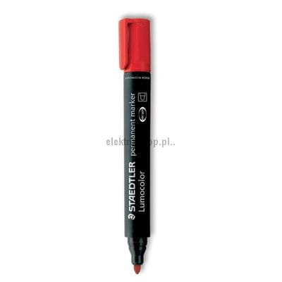 Marker permanentny Staedtler, czerwony 5,5-7mm okrągła końcówka