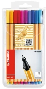 Cienkopis Stabilo, mix 0,4mm 10kol. (8810)