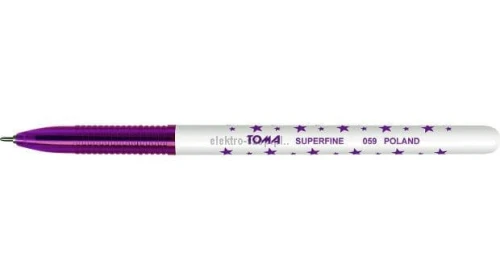 Długopis Toma gwiazdki FIOLETOWY fioletowy 0,5mm (To-059)