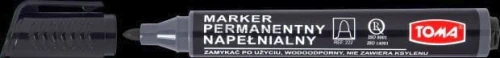Marker permanentny Toma, czarny 1,5mm okrągła końcówka (TO-222 3 2)