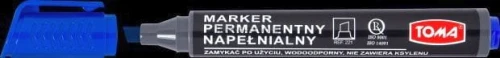 Marker permanentny Toma, niebieski 1,0-5,0mm ścięta końcówka