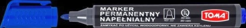 Marker permanentny Toma, niebieski 1,0-5,0mm okrągła końcówka