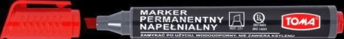 Marker permanentny Toma, czerwony 1,0-5,0mm ścięta końcówka
