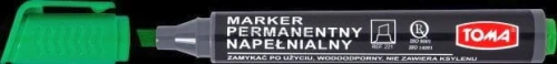 Marker permanentny Toma, zielony 1,0-5,0mm ścięta końcówka