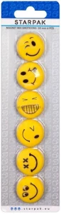 Magnes Starpak Emotki - żółty śr. 30mm (378346) 6 sztuk
