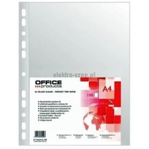 Koszulki na dokumenty Office Products krystaliczne A4 kolor: przezroczysty typu U 50 mic. (21142415-90)