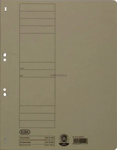 Skoroszyt Elba oczkowy A4 - szary 250g (100551873)