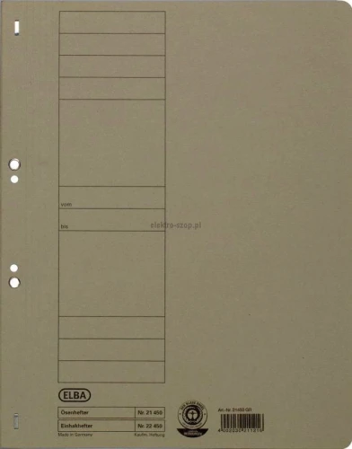 Skoroszyt Elba oczkowy A4 - szary 250g (100551873)