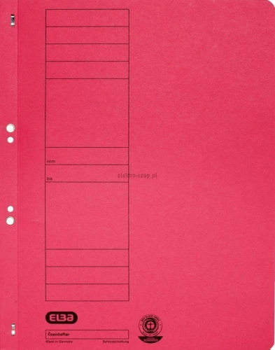 Skoroszyt Elba oczkowy A4 - czerwony 250g (100551875)