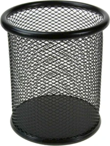 Pojemnik na długopisy Titanum metalowy wys. 10 cm, śr. 9 cm czarny (M-501B)