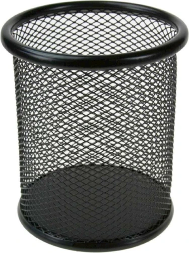 Pojemnik na długopisy Titanum metalowy wys. 10 cm, śr. 9 cm czarny (M-501B)