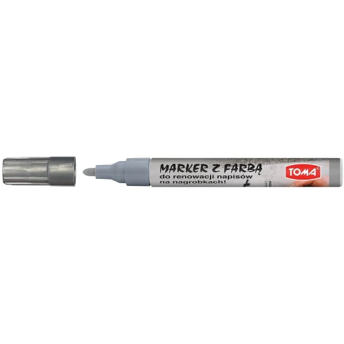 Marker specjalistyczny Toma, srebrny 2,5mm okrągła końcówka
