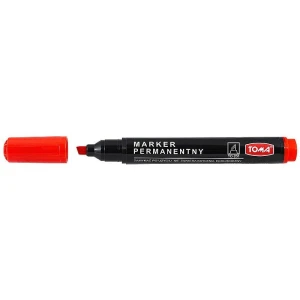 Marker permanentny Toma, czerwony ścięta końcówka