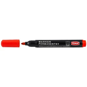 Marker permanentny Toma, czerwony okrągła końcówka