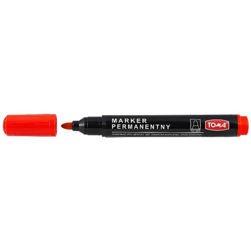 Marker permanentny Toma, czerwony okrągła końcówka