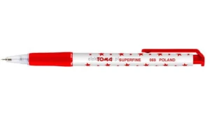 Długopis Toma czerwony gwiazdki czerwony 1,0mm (TO-069)
