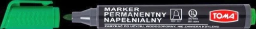 Marker permanentny Toma, zielony 1,0-5,0mm okrągła końcówka
