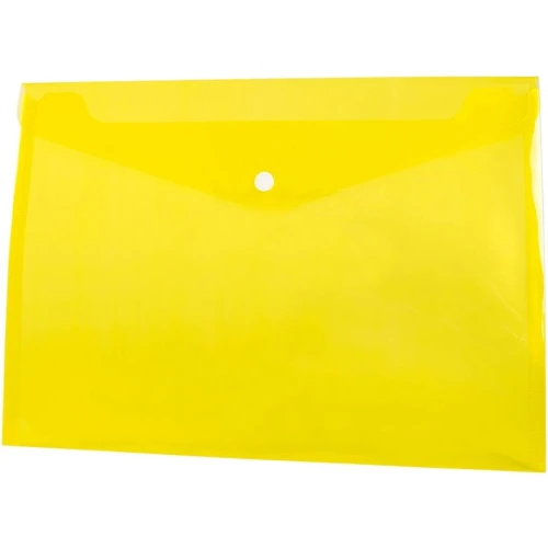 Teczka plastikowa na guzik Tetis koperta pp A4 kolor: żółty 140 mic. [mm:] 235x330 (BT611-Y)