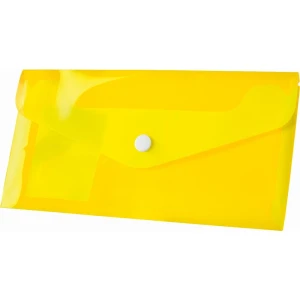 Teczka plastikowa na zatrzask Tetis koperta pp DL kolor: żółty 140 mic. [mm:] 110x220 (BT612-Y)