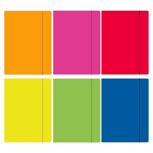 Teczka kartonowa na gumkę Rexus TECZKA Z GUMKĄ FLUO A4 kolor: mix (605203)