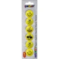 Magnes Fun&amp;Joy Smiley okrągły - żółty śr. 29mm 6 sztuk