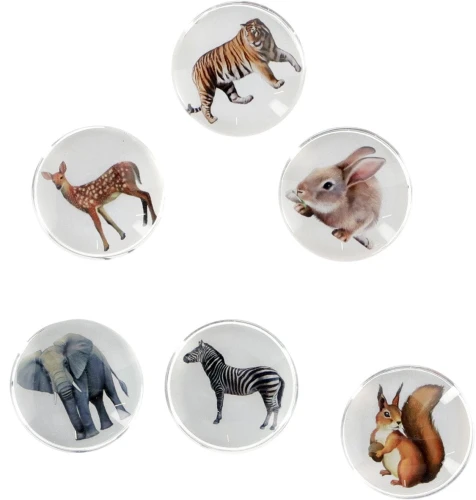 Magnes Fun&amp;Joy ZWIERZĘTA okrągły - mix śr. 30mm 6 sztuk