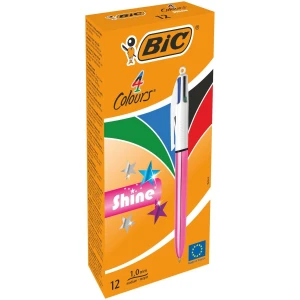 Długopis wielofunkcyjny standardowy Bic 4 Colours SHINE różowy mix 1,0mm (982875)