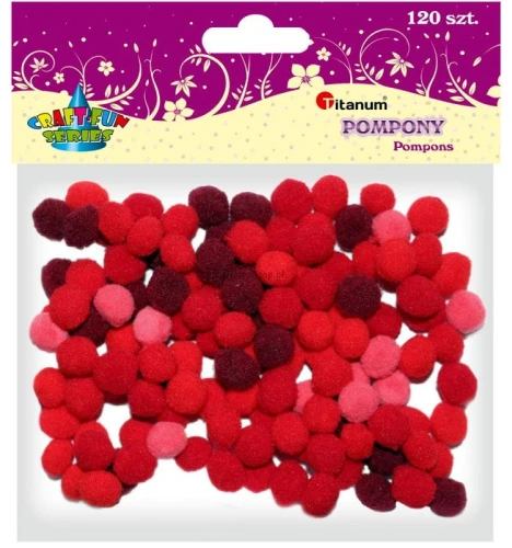 Pompony Titanum Craft-Fun Series czerwony 120 szt (282921)