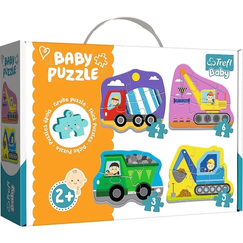 Puzzle Trefl puzzle baby classic pojazdy na budowie 3, 4, 5, 6 el. (36072)