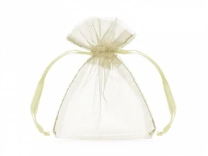 Organza Partydeco Woreczki z organzy, kremowy, 10cm (WRG5-079-10)
