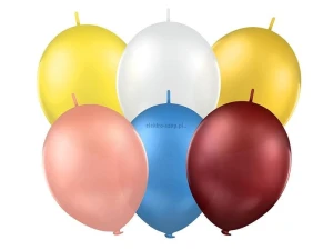 Balon gumowy Partydeco metalizowany 100 szt mix 12cal (12m-000)