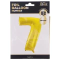 Balon foliowy cyfra 7 złota 85 cm