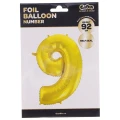 Balon foliowy cyfra 9 złota 85 cm