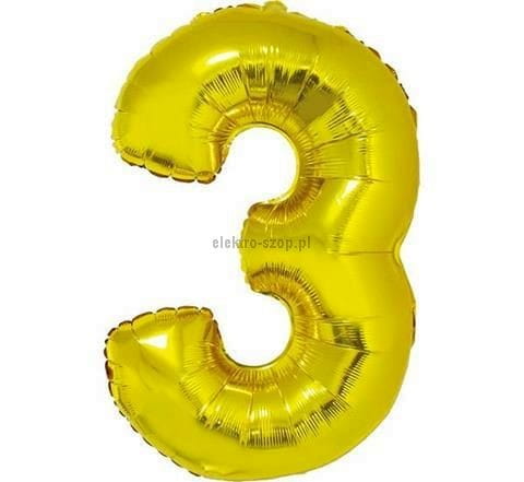 Balon foliowy Godan cyfra 3 złoty 35 cm (FG-C35Z3)