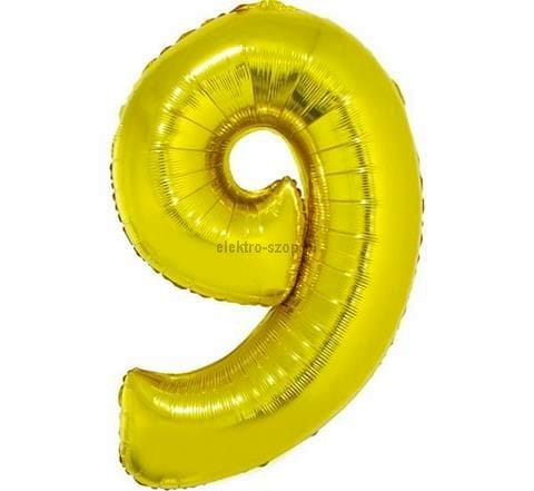 Balon foliowy Godan cyfra 9 złoty 35 cm (FG-C35Z9)