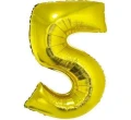 Balon foliowy Godan cyfra 5 złoty 35 cm (FG-C35Z5)
