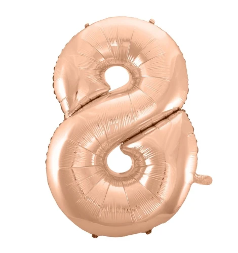 Balon foliowy Godan różowo-złoty cyfra 8 45 cali 45cal (hs-c45rz8)