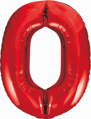 Balon foliowy Godan cyfra 0 czerwona  85cm (BCHCW0)