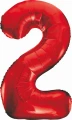 Balon foliowy Godan cyfra 2 czerwona  85cm (BCHCW2)