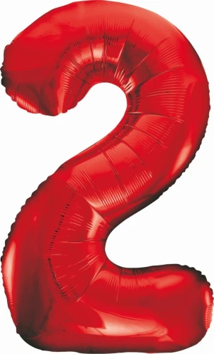 Balon foliowy Godan cyfra 2 czerwona  85cm (BCHCW2)