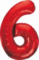 Balon foliowy Godan cyfra 6 czerwona  85cm 85cal (BCHCW6)