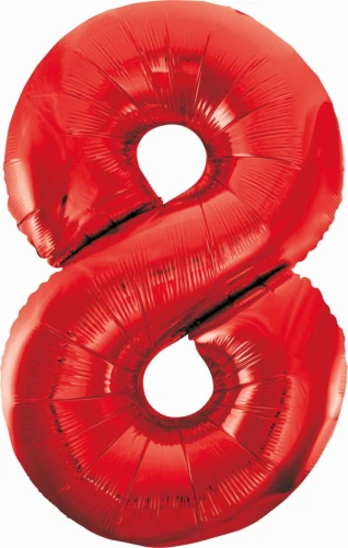 Balon foliowy Godan cyfra 8 czerwona  85cm (BCHCW8)