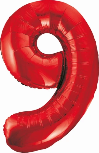 Balon foliowy Godan cyfra 9 czerwona  85cm 40cal (BCHCW9)