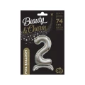 Balon gumowy Godan Beauty&amp;Charm cyfra stojąca srebrna Srebrny 30cal (BC-ASS2)