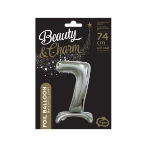 Balon gumowy Godan Beauty&Charm cyfra stojąca srebrna (BC-ASS7)