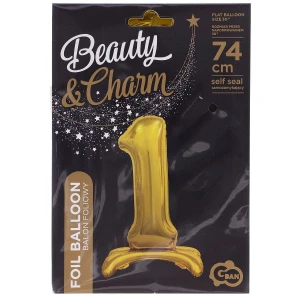 Balon gumowy Godan Beauty&Charm cyfra stojąca złota złota (BC-ASZ1)