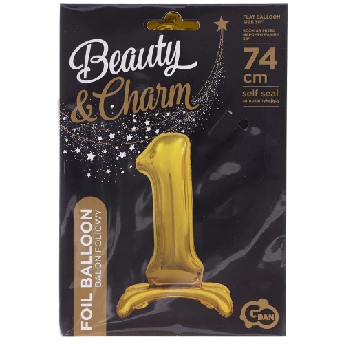 Balon gumowy Godan Beauty&amp;Charm cyfra stojąca złota złota (BC-ASZ1)