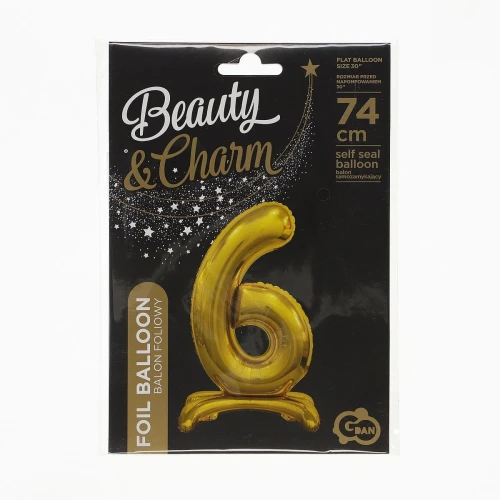 Balon gumowy Godan Beauty&amp;Charm cyfra stojąca złota złota 30cal (BC-ASZ6)